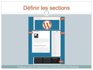 Définir les sections




Toujours avant de commencer à écrire des balises (Markup)
 