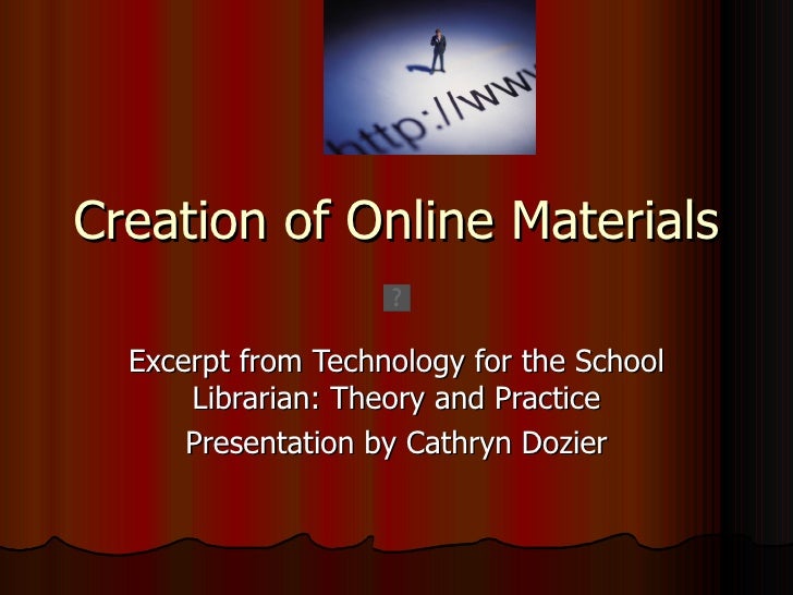 Creation of online materials