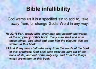 God Infallibility Creation to redemption | PPT