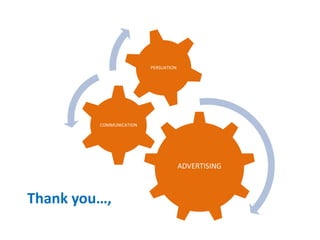 PERSUATION

COMMUNICATION

ADVERTISING

Thank you…,

 