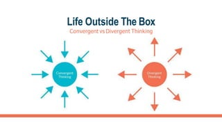 Life Outside The Box
Convergent vs Divergent Thinking
 