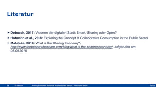 Sharing Economy: Potential im öffentlichen Sektor