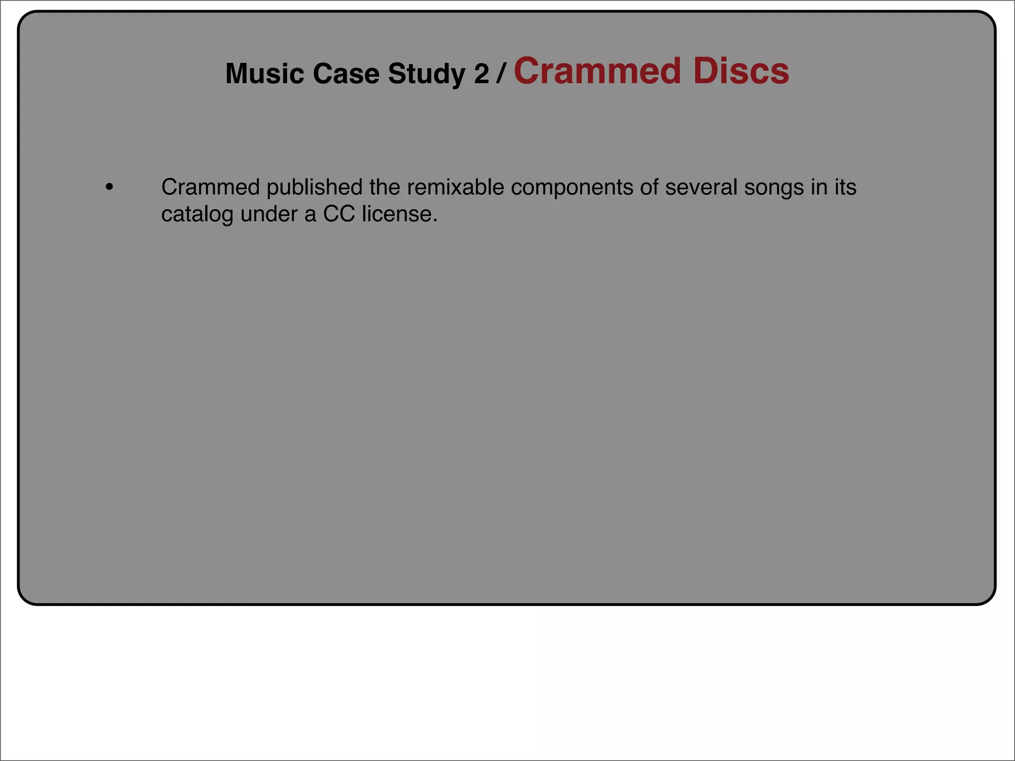 Creative Commons Presentation for the July 11, 2007 Yahoo! Creative Talk (PDF format)