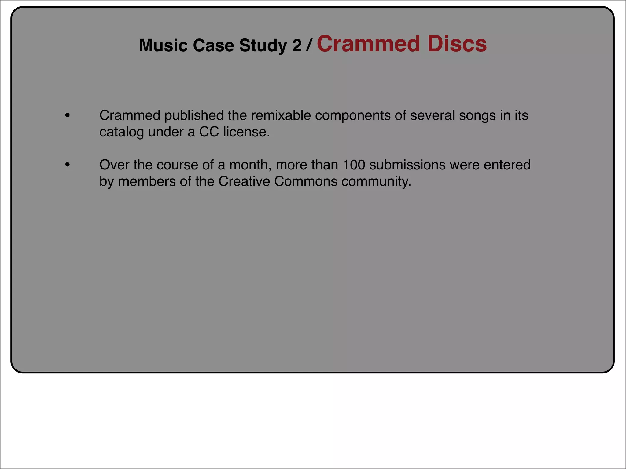 Creative Commons Presentation for the July 11, 2007 Yahoo! Creative Talk (PDF format)