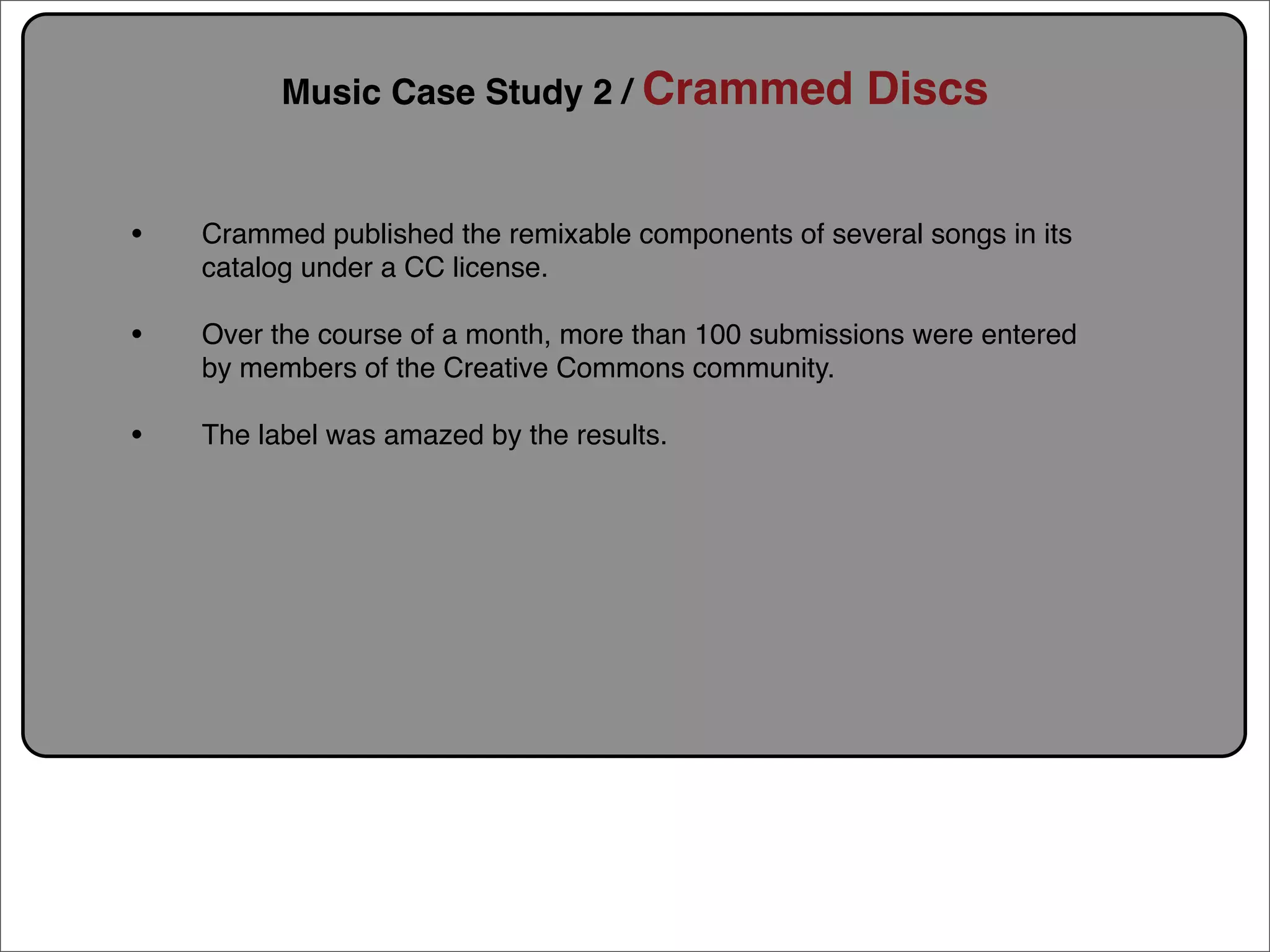 Creative Commons Presentation for the July 11, 2007 Yahoo! Creative Talk (PDF format)