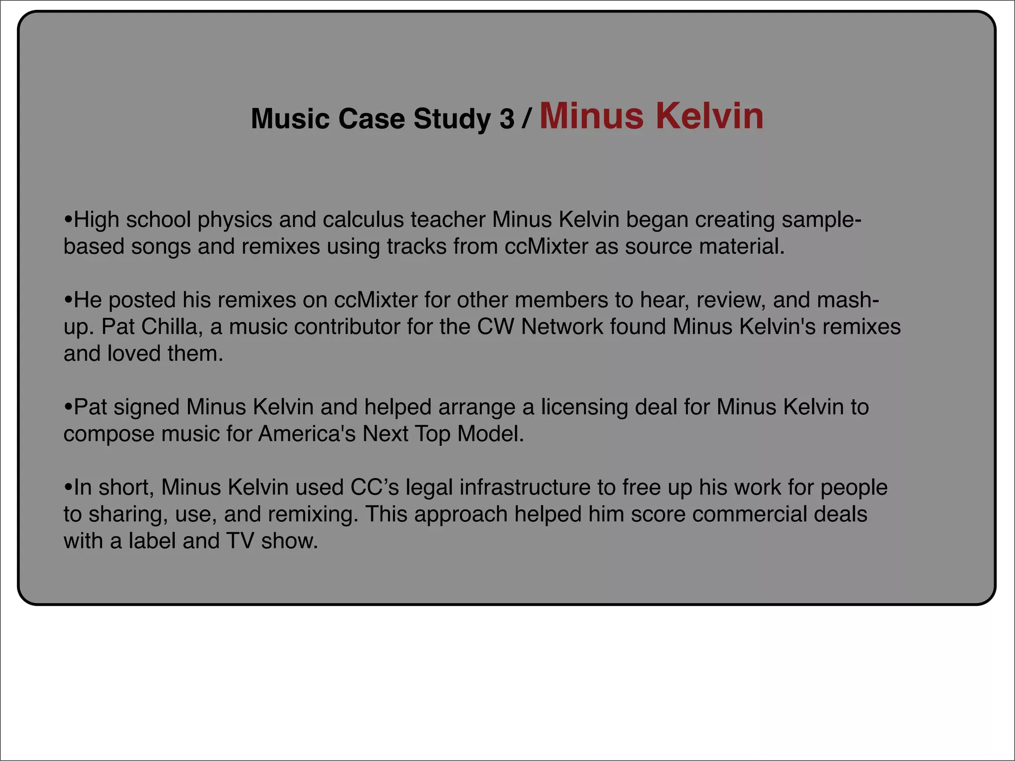 Creative Commons Presentation for the July 11, 2007 Yahoo! Creative Talk (PDF format)