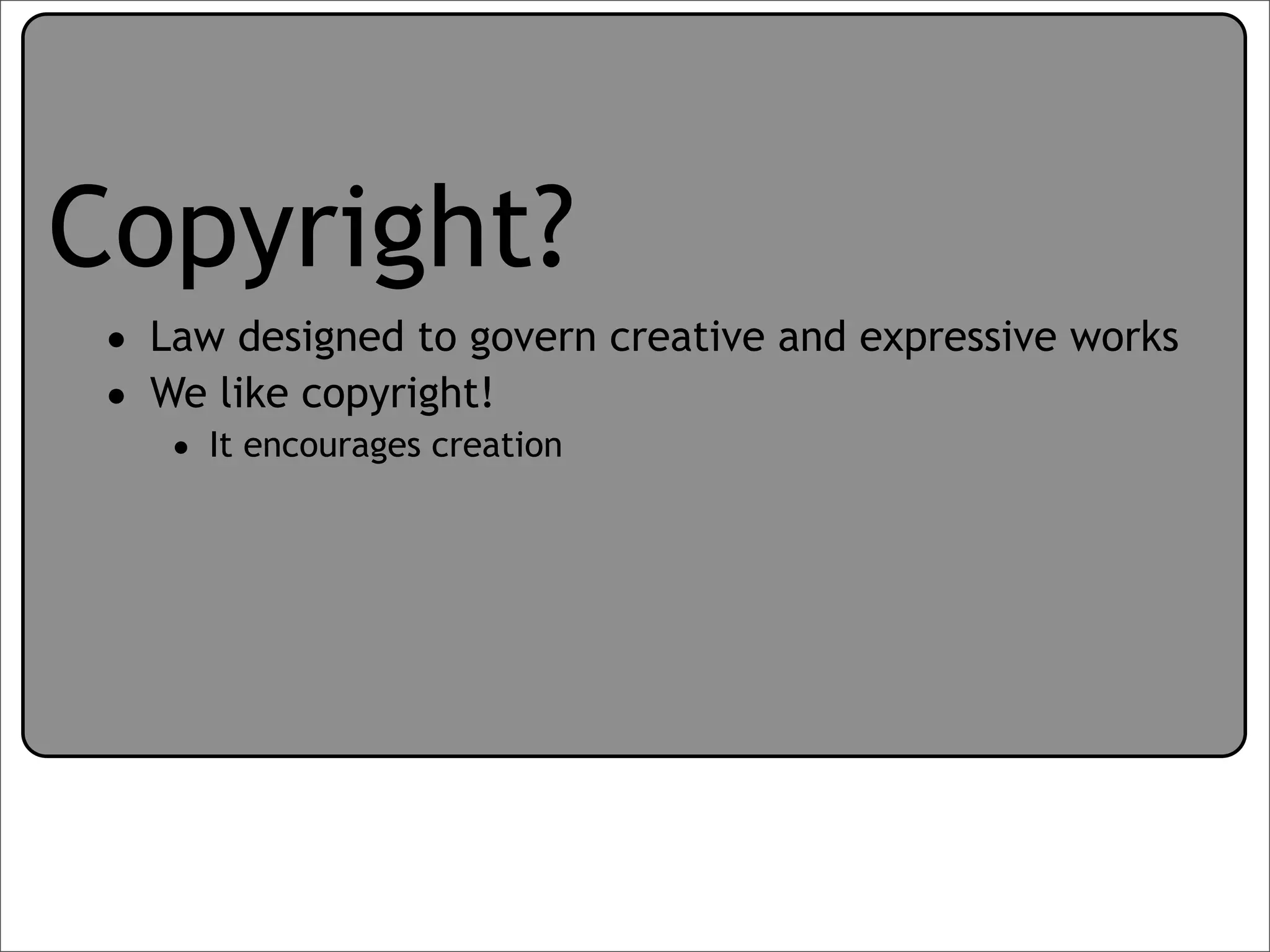 Creative Commons Presentation for the July 11, 2007 Yahoo! Creative Talk (PDF format)