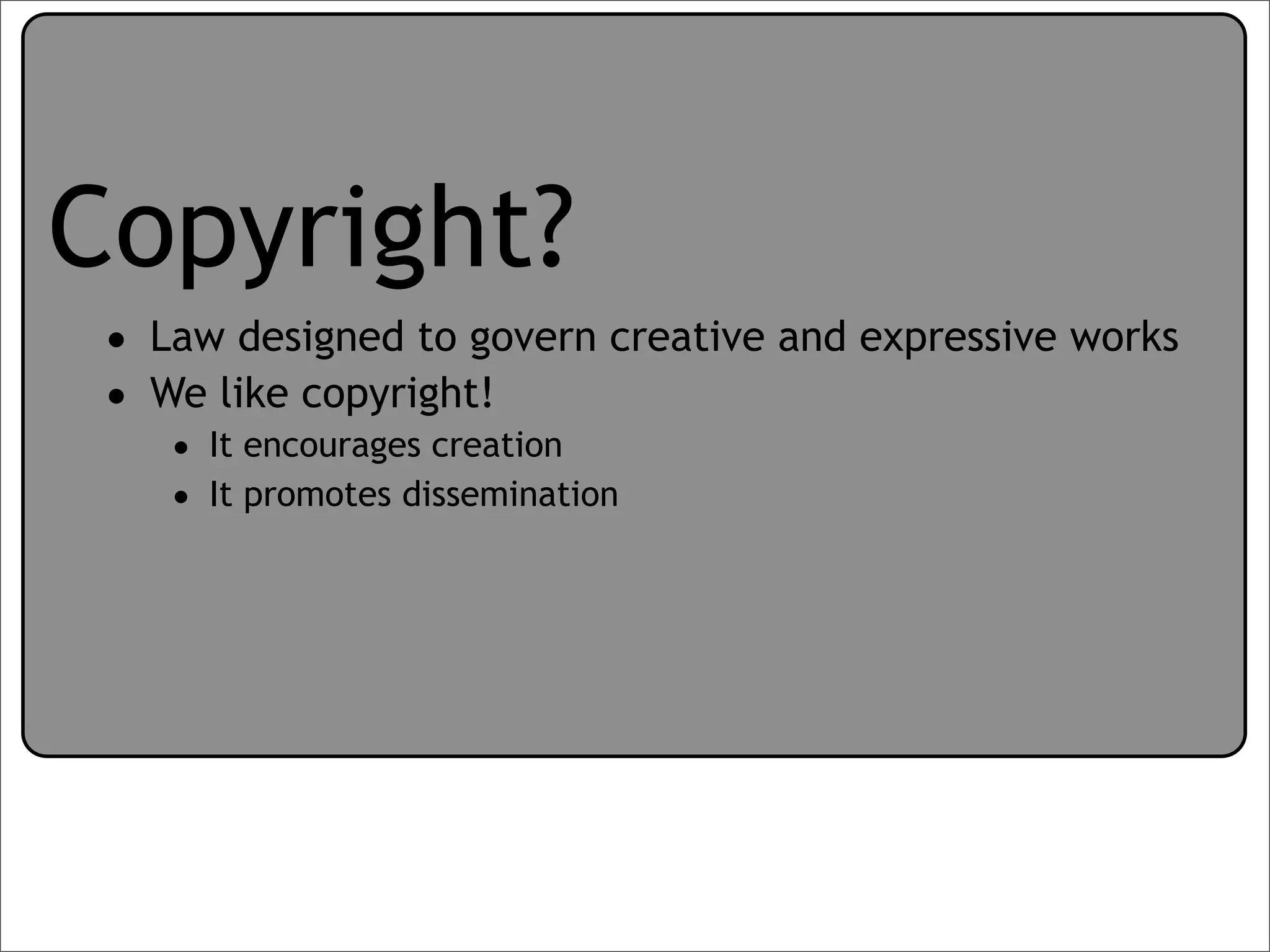 Creative Commons Presentation for the July 11, 2007 Yahoo! Creative Talk (PDF format)