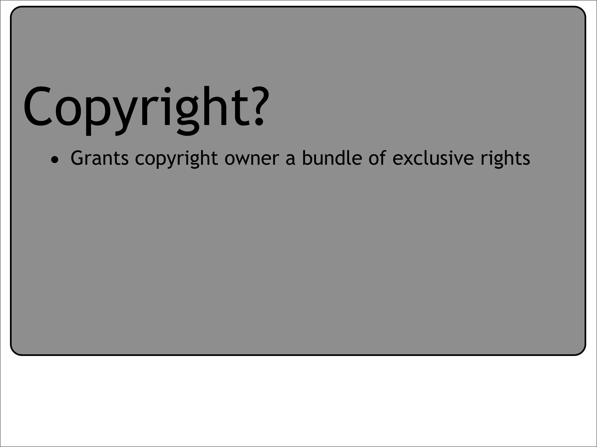 Creative Commons Presentation for the July 11, 2007 Yahoo! Creative Talk (PDF format)