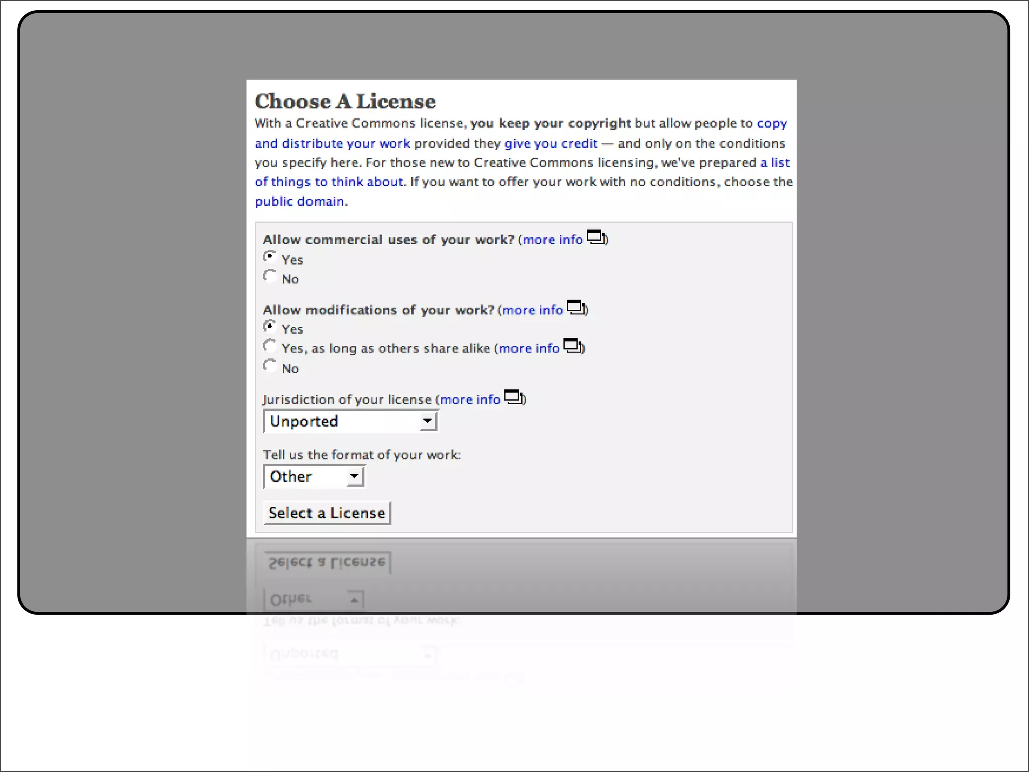 Creative Commons Presentation for the July 11, 2007 Yahoo! Creative Talk (PDF format)