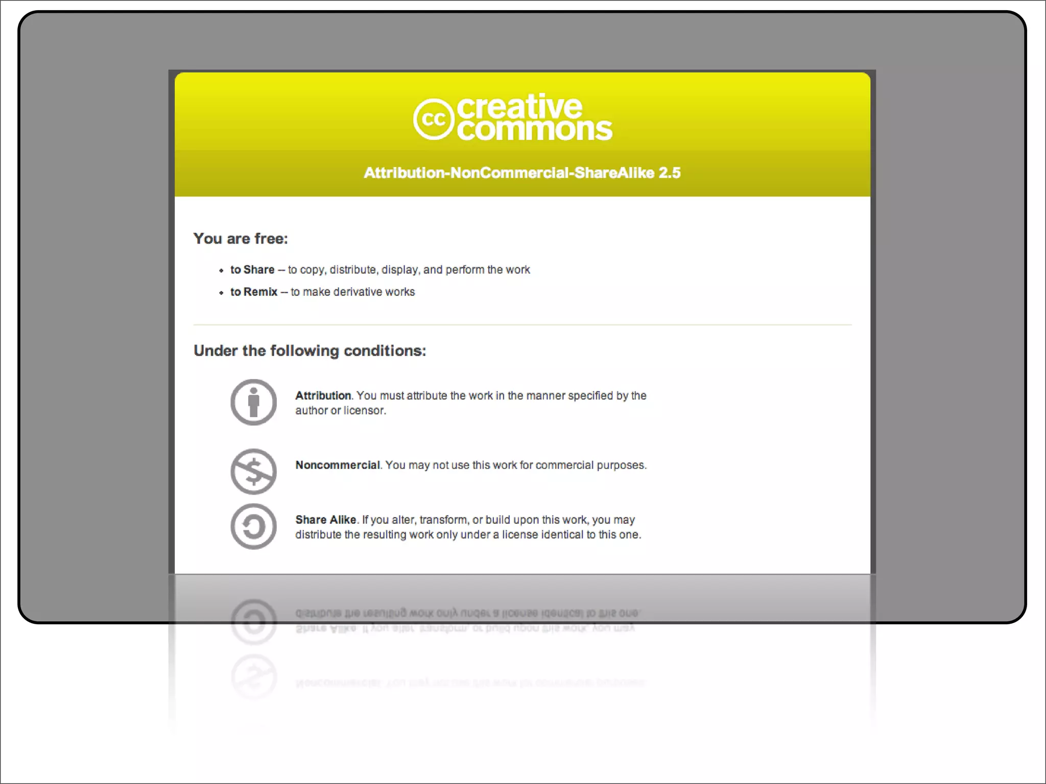Creative Commons Presentation for the July 11, 2007 Yahoo! Creative Talk (PDF format)