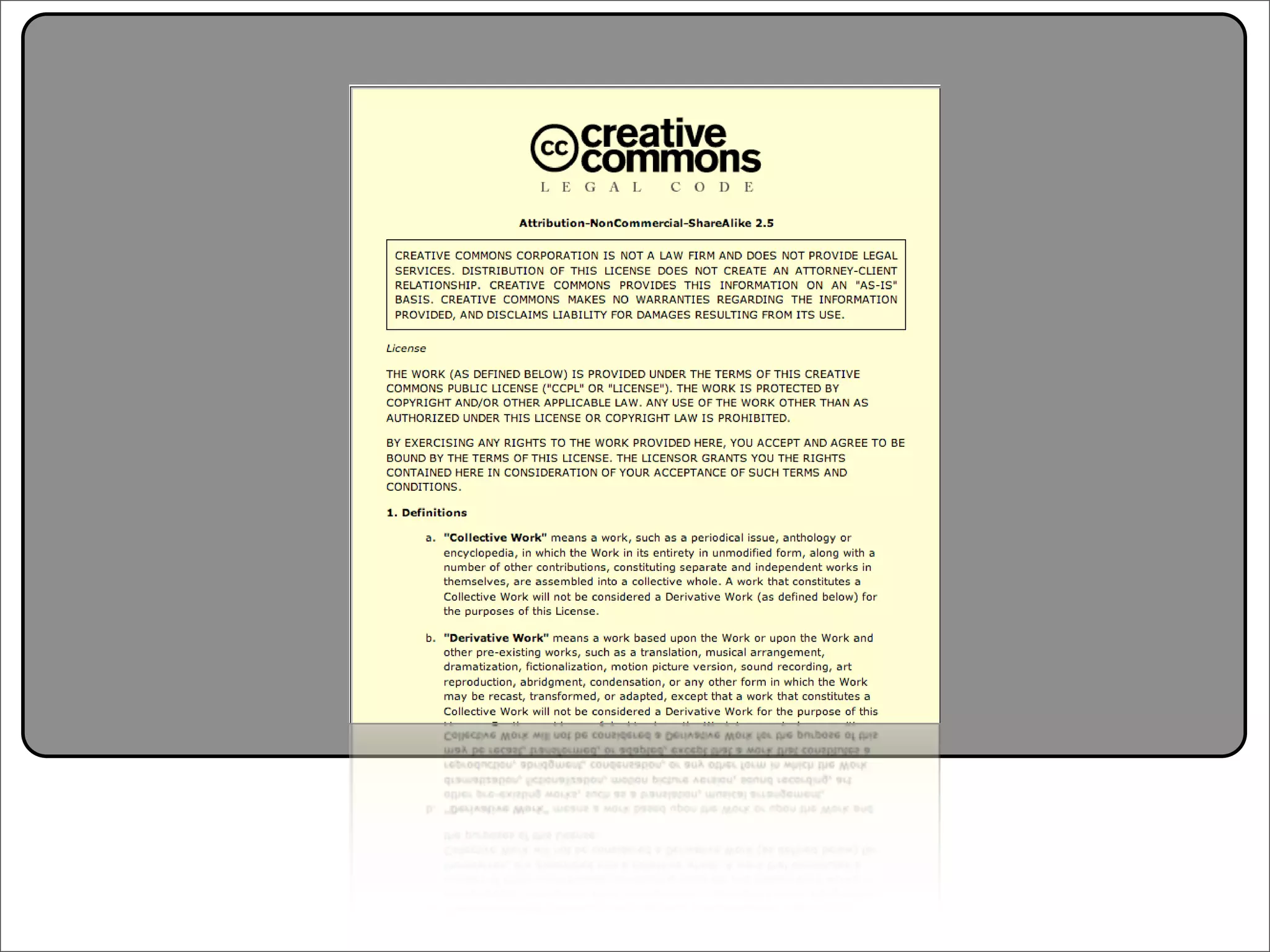 Creative Commons Presentation for the July 11, 2007 Yahoo! Creative Talk (PDF format)