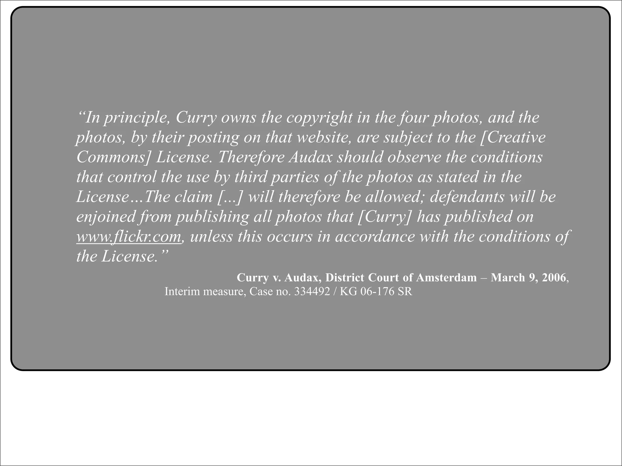 Creative Commons Presentation for the July 11, 2007 Yahoo! Creative Talk (PDF format)