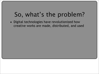 Creative Commons Presentation for the July 11, 2007 Yahoo! Creative Talk (PDF format)