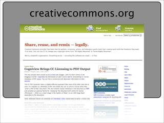 Creative Commons Presentation for the July 11, 2007 Yahoo! Creative Talk (PDF format)