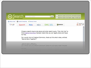Creative Commons Presentation for the July 11, 2007 Yahoo! Creative Talk (PDF format)