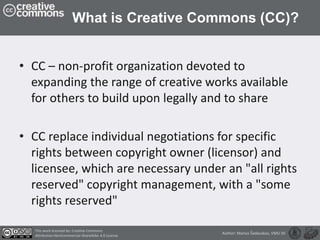 Has Creative Owner CreativeCommons licenses types and licensing | PPT