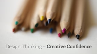 Design Thinking = Creative Conﬁdence
 