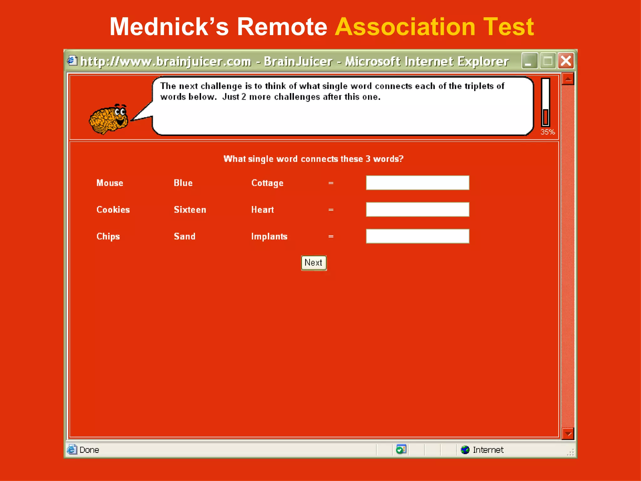 Mednick’s Remote  Association Test 