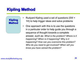 Kipling Method Kipling Method ,[object Object],[object Object]