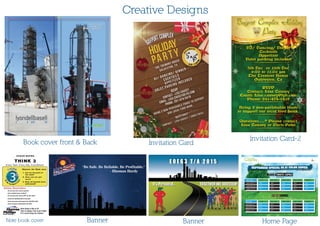 Creative Designs
Book cover front & Back
Banner Home PageBanner
Invitation Card
Invitation Card-2
Note book cover
 
