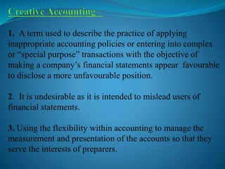 Creative Accounting and Forensic Accounting | PPT