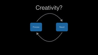 Creativity?
Process Result
 