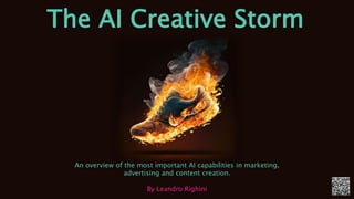 The AI Creative Storm
An overview of the most important AI capabilities in marketing,
advertising and content creation.
By Leandro Righini
 