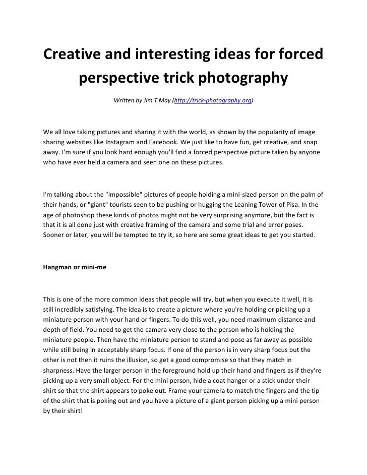 creative and interesting ideas for forced perspective trick photograp