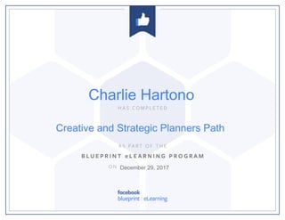 Creative and Strategic Planners Path
December 29, 2017
Charlie Hartono
 