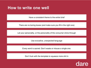 How to write one well There are no boring boxes (and make sure you fill in the right one) Let your personality, or the per...