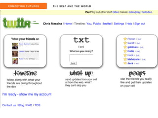 COMPET ING FUTURES THE SEL F AND THE WORLD 
 