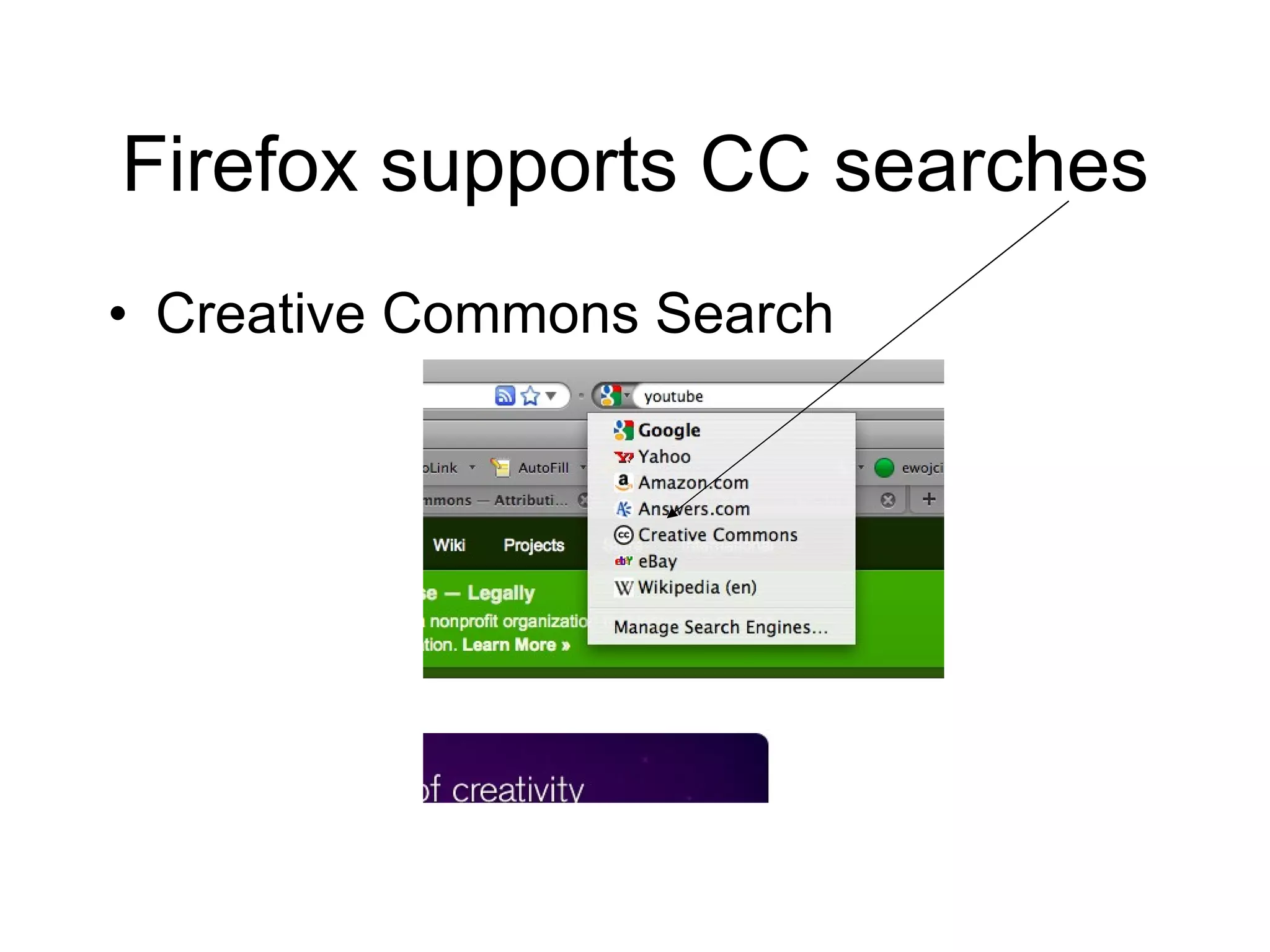 Firefox supports CC searches Creative Commons Search 