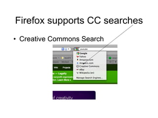 Firefox supports CC searches Creative Commons Search 