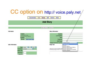 CC option on  http:// voice.paly.net 