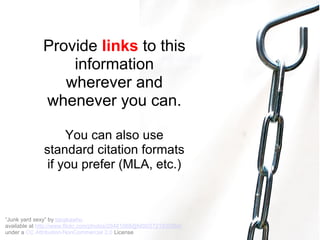 Many CC materials were used in
the creation of this presentation…
“i love to share” by creativecommoners available at
http://www.flickr.com/photos/creativecommons/2294317199/
under a CC Attribution 2.0 license
 