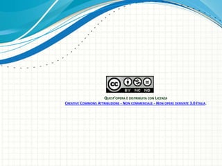 QUEST'OPERA È DISTRIBUITA CON LICENZA
CREATIVE COMMONS ATTRIBUZIONE - NON COMMERCIALE - NON OPERE DERIVATE 3.0 ITALIA.
 