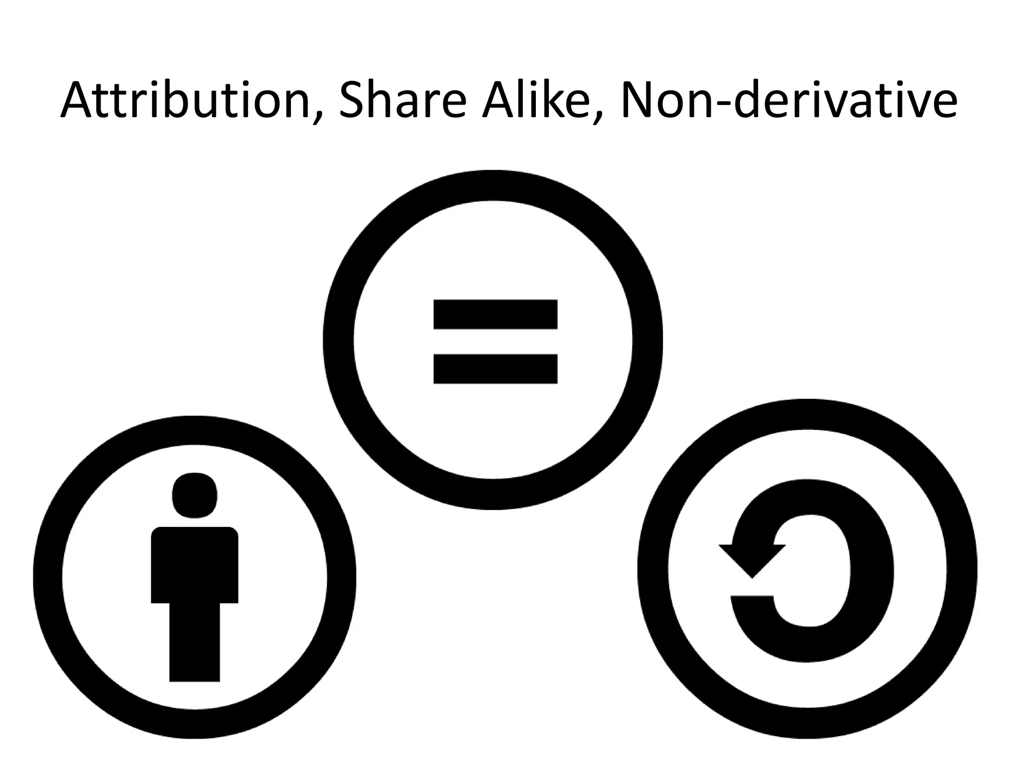 Attribution, Share Alike, Non-derivative