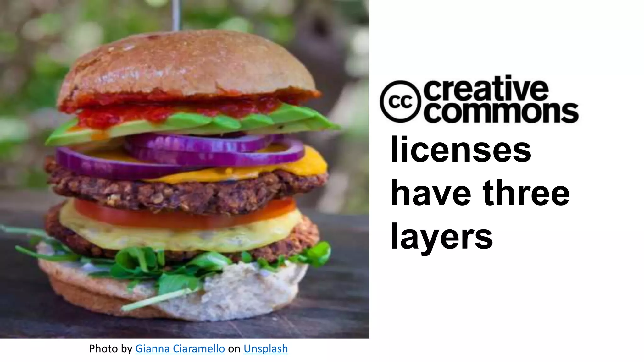 licenses
have three
layers
Photo by Gianna Ciaramello on Unsplash
 