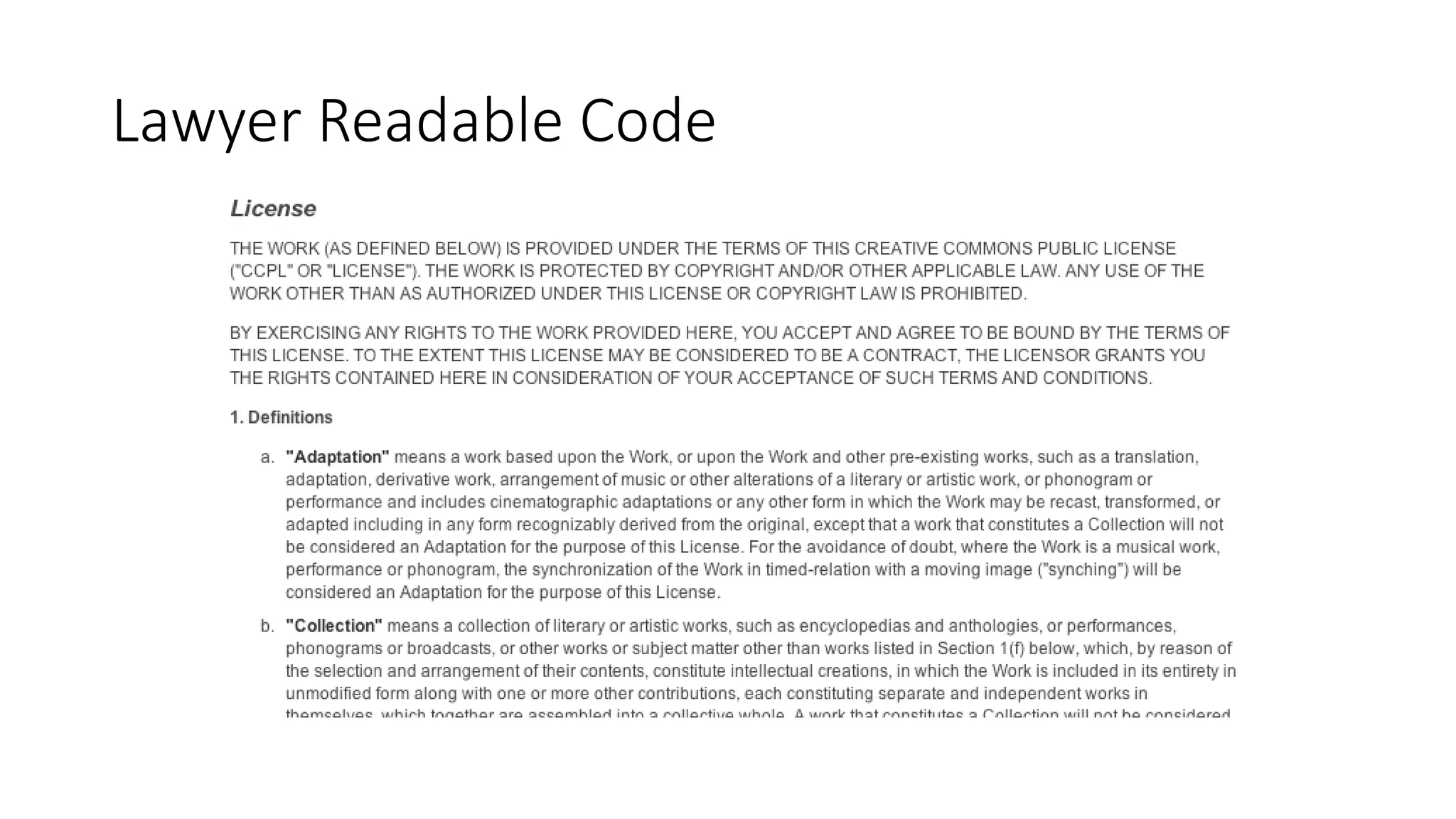 Lawyer Readable Code
 
