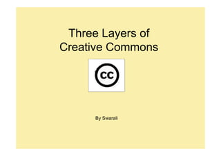 Three Layers of
Creative Commons




     By Swarali
 