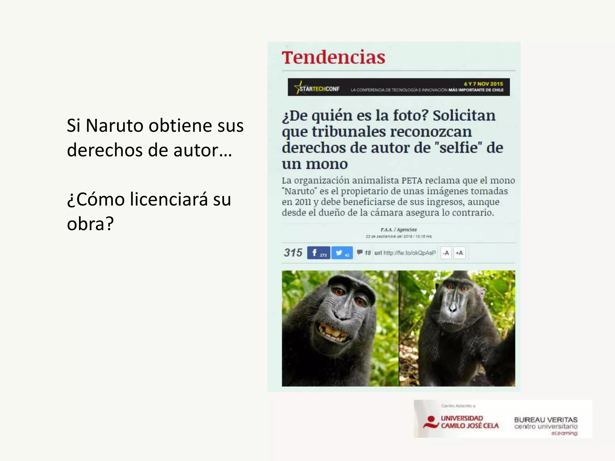 Si Naruto obtiene sus
derechos de autor…
¿Cómo licenciará su
obra?
 