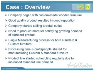 Case : OverviewCompany began with custom-made wooden furniture