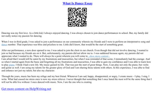 Creative Dance | PDF