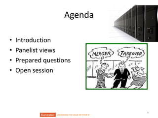 Agenda
•
•
•
•

Introduction
Panelist views
Prepared questions
Open session

UNLOCKING THE VALUE OF YOUR IP

4

 