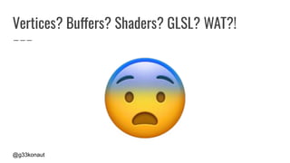 @g33konaut
Vertices? Buffers? Shaders? GLSL? WAT?!
 
