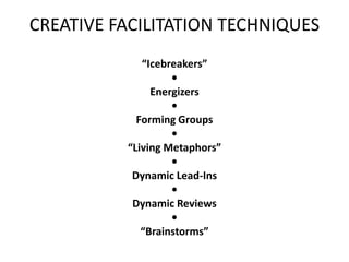 Creative facilitation techniques | PPSX