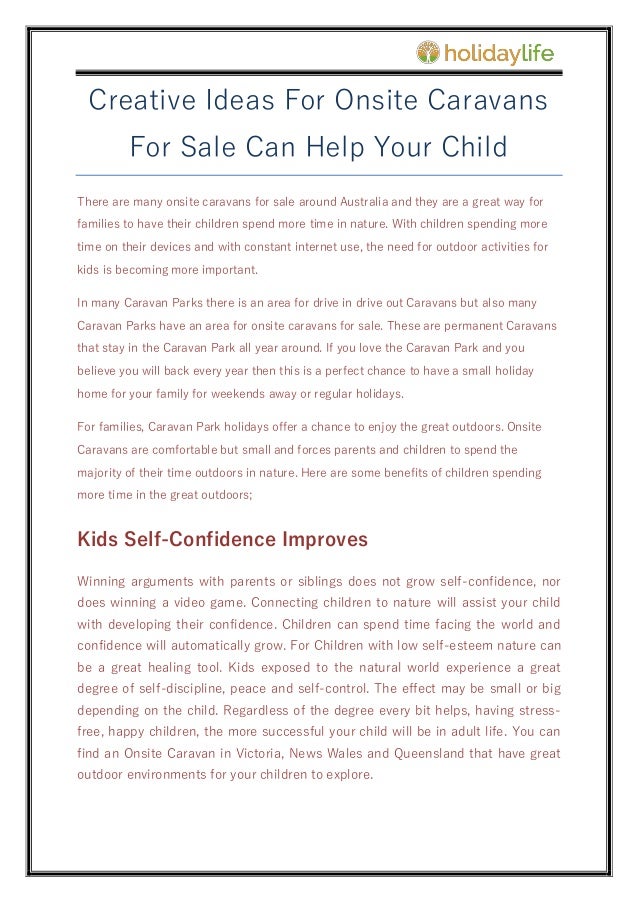 Creative Ideas For Onsite Caravans For Sale Can Help Your Child Holi