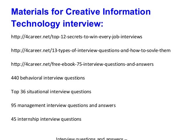 creative information technology interview questions and answers technology interview questions