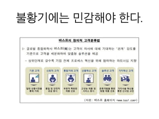 불황기에는 민감해야 한
다.
 